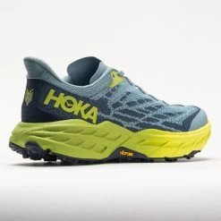 HOKA Speedgoat 5 Men's Stone Blue/Dark Citron -Fashion Shoes Specialty Store 049271 6